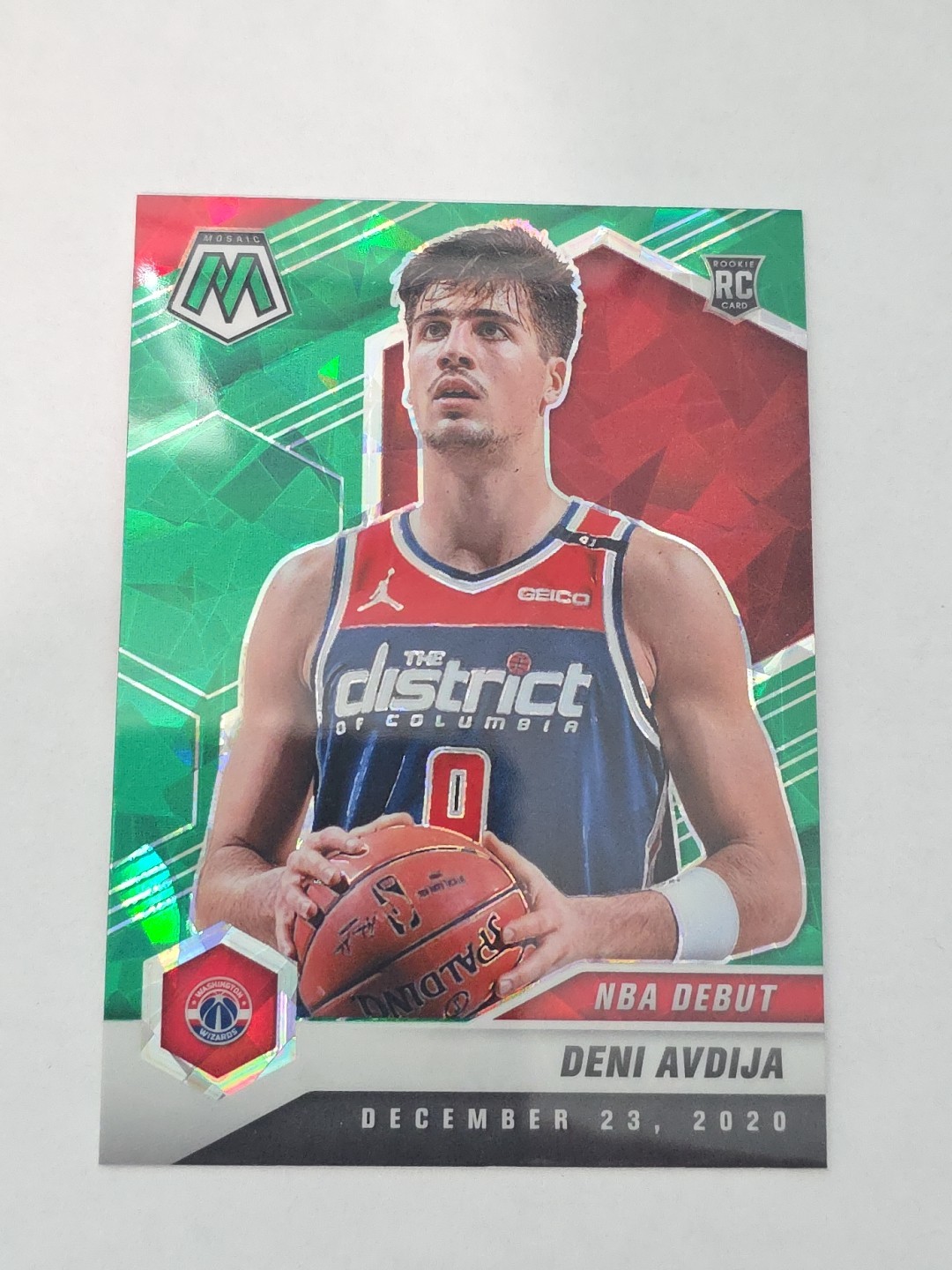 2020-21 Panini Mosaic - NBA Debut Mosaic Green Ice Prizm #272 Deni Avdija (RC)
