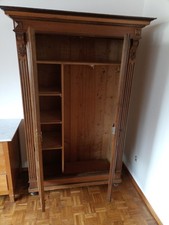 Alter Nussbaum Schrank Furniert Innen Fichte Ca.100 Jahre Alt