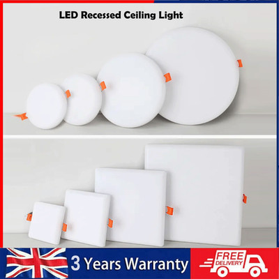 LED Einbauleuchte Panel Decken Einbauleuchte Ultra Slim Rund & Eckig Flach Panel