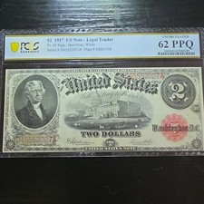 1917 $2 United States Note Legal Tender PCGS Banknote Grading 62 PPQ
