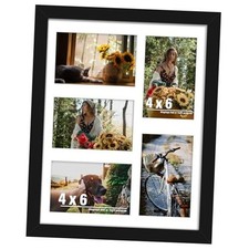 Collage Picture Frame, 4x6 Collage Picture Frame, Displays Five 4x6 11x14 Black