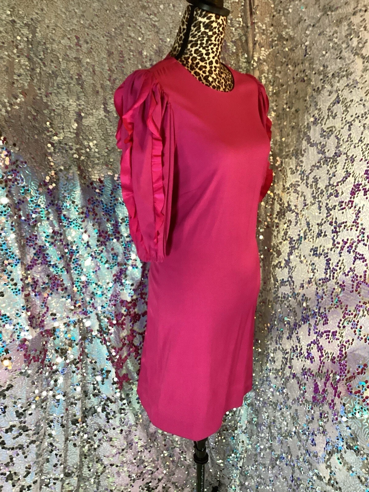 Abito rosso Valentino fucsia taglia US12 IT48 AUTENTICO NUOVO CON ETICHETTE