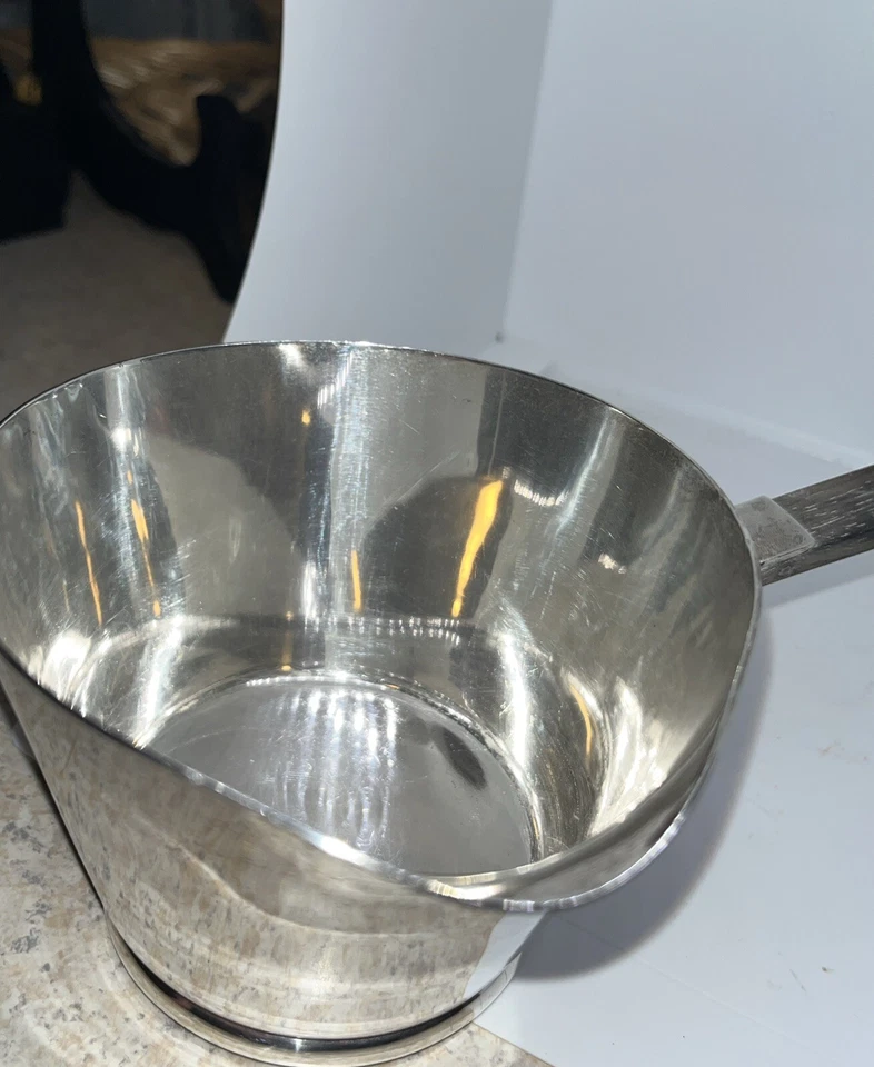 Barco de salsa esterlina/calentador de brandy mango de ébano hecho por Allan Adler 258,7 gr Foto 4 de 4