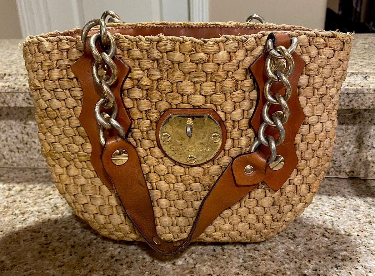 Chanel Brown Raffia Shoulder Tote - Vintage Lux