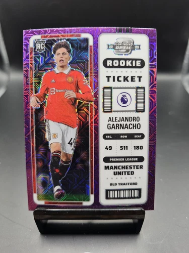 2022-23 Contenders Optic Alejandro Garnacho Rc.#299 PURPLE MOJO PRIZM RC Ticket
