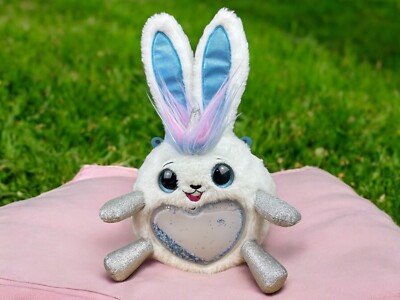 Zuru Rainbowcorn Plush White Bunny glitter Heart on Belly Stuffed Toy Wings 10''