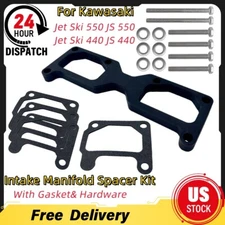 For Kawasaki 44/46mm Carb Intake Manifold Spacer Kit Jet Ski 550 SX JS440 JS550