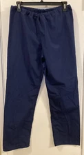 SB Scrubs Unisex Mid Rise Pants Pull On Indigo Navy Blue  Drawstring Waist  S