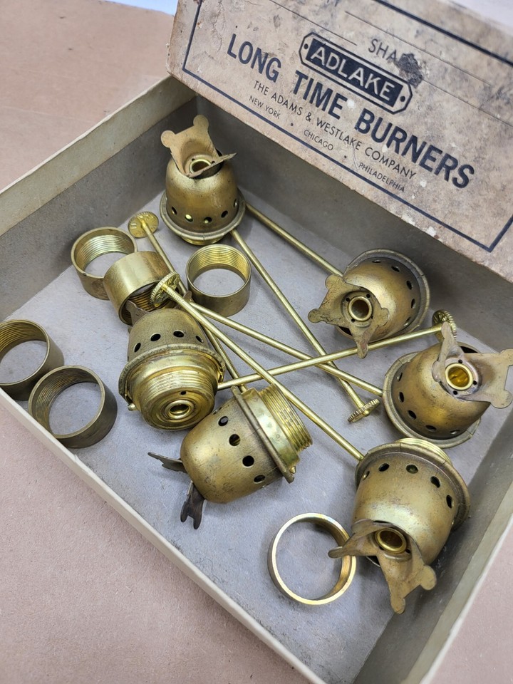 Antique Kerosene Brass Railroad Switch Lantern Burners Nos Rr Lamp