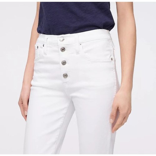 NWT J.Crew Vintage Straight Buttonfly Jean In White Size 33 A1 - Picture 2 of 8