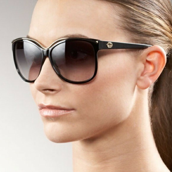 Gucci gg 3155 s sunglasses black gradient lens Gucci Black Frame Gradient Tint Cat-Eye Sunglasses-3155/S  main image 4