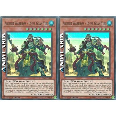 2x ANCIENT WARRIORS - LOYAL GUAN YUN   Super R   IGAS EN012   1Ed   YUGIOH!