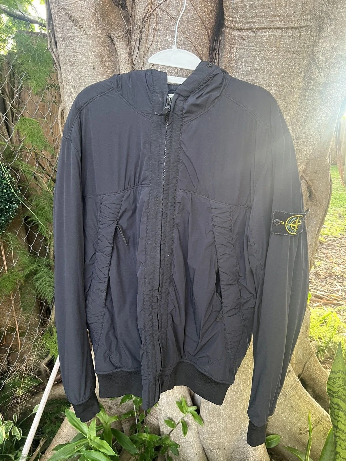 Stone Island Hooded Jacket Black Color Size Large Gently Used  image 1