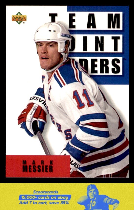1993-94 Upper Deck Team Point Ldrs Mark Messier card #298a New York Rangers
