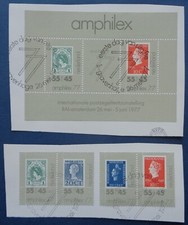 Pays-Bas oblitérés, n°1072 à 1075 + bloc n°16, Amphilex 1977