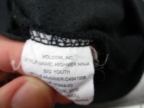Vintage Volcom Hoodie Youth Boys XL Black Highwer Ninja Full Zip Sweatshirt - Picture 12 of 13