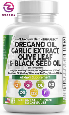 Oregano Oil 6000Mg Garlic Extract 4000Mg Olive Leaf 3000Mg Black Seed Oil 3000Mg