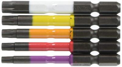 ANEX Color Bit Hex Lobe Single Head Power Set w/ Case 5pcs (T20/25/27/30/40) ACT