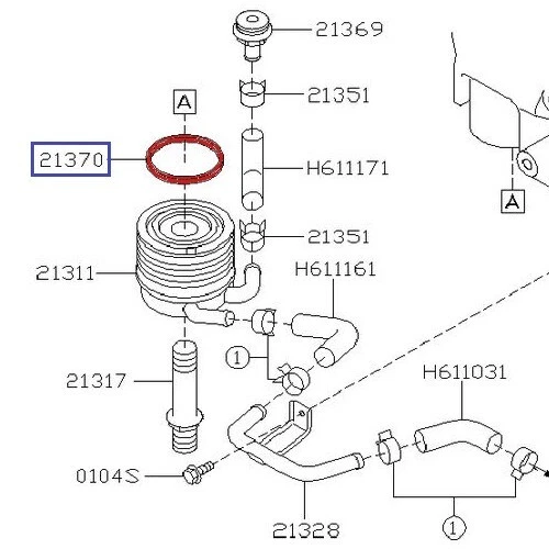 SUBARU Impreza WRX STI Forester Genuine OIL COOLER COMPLETE OEM 21311AA120 JP - Image 2 of 4