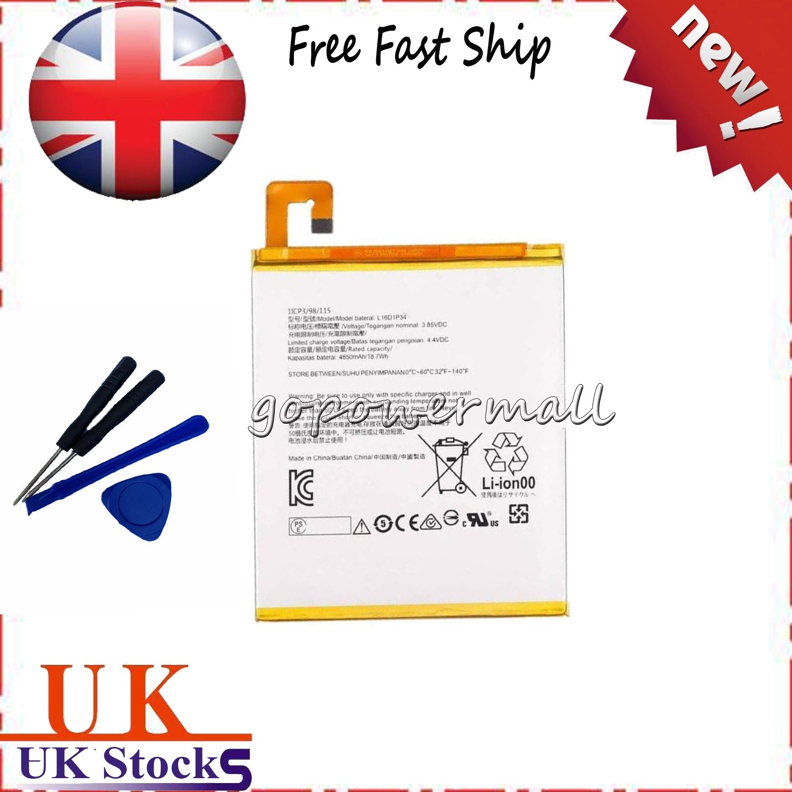 battery For Lenovo Tab 4 8 TB-8504F,TB-8704V,TB-8504F For TB-X104F, For Tab E10