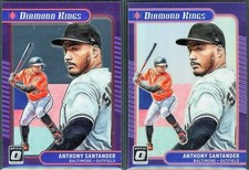 2021 Donruss Optic Anthony Santander Diamond Kings Silver Prizm & Base - PAIR