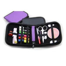 Mini Travel Sewing Kit Case Set Pocket Style Home Needle Thread Scissors Purple