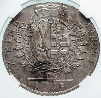 1789 GERMANY German SAXONY Elector Fred Augustus SILVER Thaler