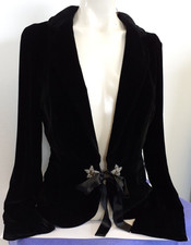 Fenn Wright Manson Black Velvet Ribbon Tie Beaded Jacket Brand New Rrp £140