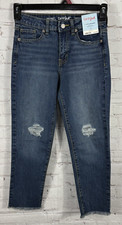 Cat  Jack Girls Stretch Ankle Straight High Rise Adjustable Waist Jeans Size 12