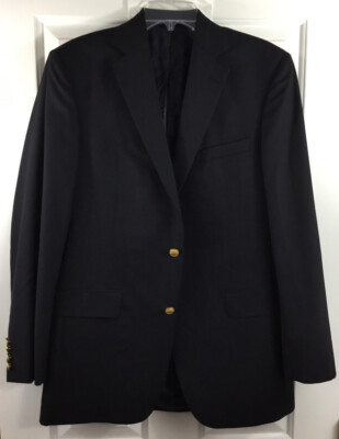 Brooks Brothers 1818 Blazer Mens 39L Loro Piana Wool Navy Madison