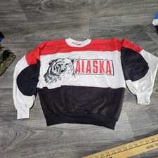 Vtg Alaska Sweatshirt W Grizzly Bear