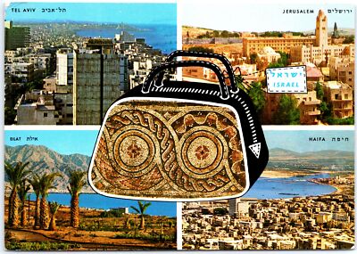 VINTAGE POSTCARD CONTINENTAL SIZE MULTIPLE SCENES IN SIRAEL MAILED 1975