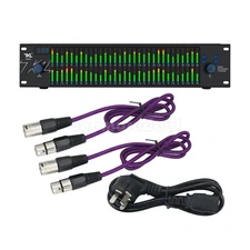 TKL Professional Graphic Equalizer Audio Processor 2*31-Band Spectrum Display US