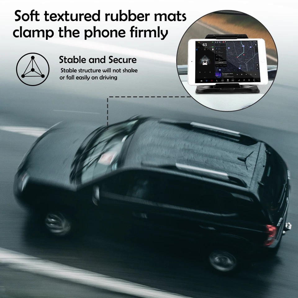 3 in 1 Car Dashboard Holder Cellphone GPS Tablet Mount Stand for iPhone Samsung - Image 3 of 4