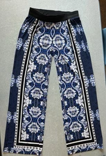 I.N.C. Concepts Women's Wide-Leg Casual Pants Size PS/Blue White