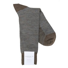 Lorenzo Uomo Diamond Weave Merino Wool Blend Socks