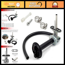 Fuel Petcock Valve Switch with Knob Lever and Lines Fit for Yamaha Kodiak 400 45