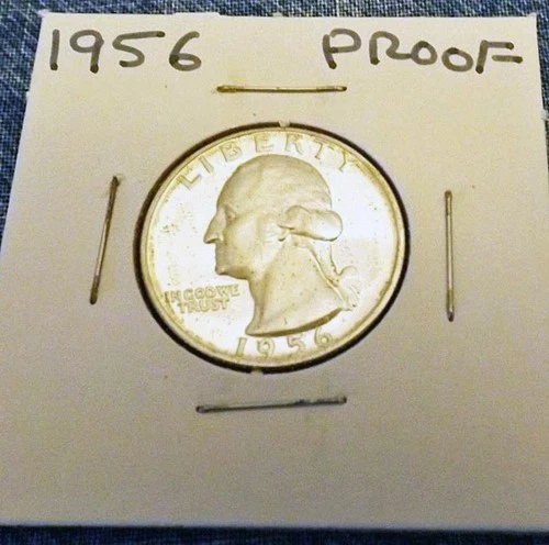 1956 Frosted Proof Washington Quarter Uncirculated 90% Silver GEM