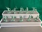 Marx Vintage 54mm Viking Lot 10 Light Green Figures