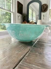 Vintage Pyrex Amish Butterprint Cinderella Turquoise Blue Mixing Bowl AS IS