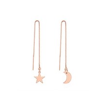Irregular Moon and Star Threader Earrings Women Ear Line Dangle Drop Earrings...