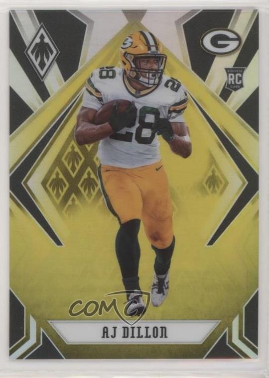 2020 Panini Phoenix Rookies Yellow 53/75 AJ Dillon #125 0a2t