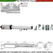 MOTORE 230 V CORSA 500 MM CANCELLO ELETTRICO 3 METRI COMPATIBILE GIBIDI BTF FAC