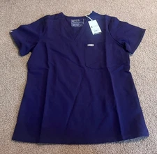 NWT Figs Women Catarina One-Pocket Scrub Top Small New Purple