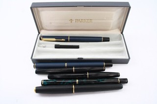 Vintage Parker Fountain Pens Inc 88 Sonnet Boxed Gold Plate Nibs Etc x6