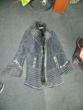 Munthe Plus Simonsen Copenhagen 100% Sheepskin Grey Fur Coat, Size EU 40