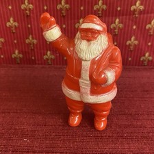 Vintage Santa Candy Holder Christmas Ornament Hard Plastic Celluloid 3.5”
