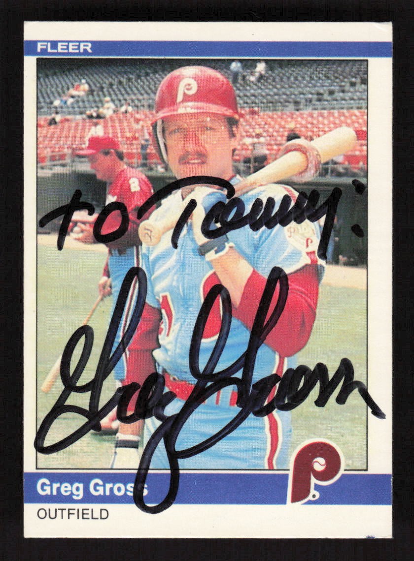 Greg Gross Signed 1984 Fleer #31 Philadelphia Phillies Auto