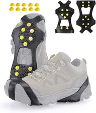 Ice Cleats  Snow Ice Traction Shoe Boot Cleats  anti Slip 10-Studs Silicone Rubbe