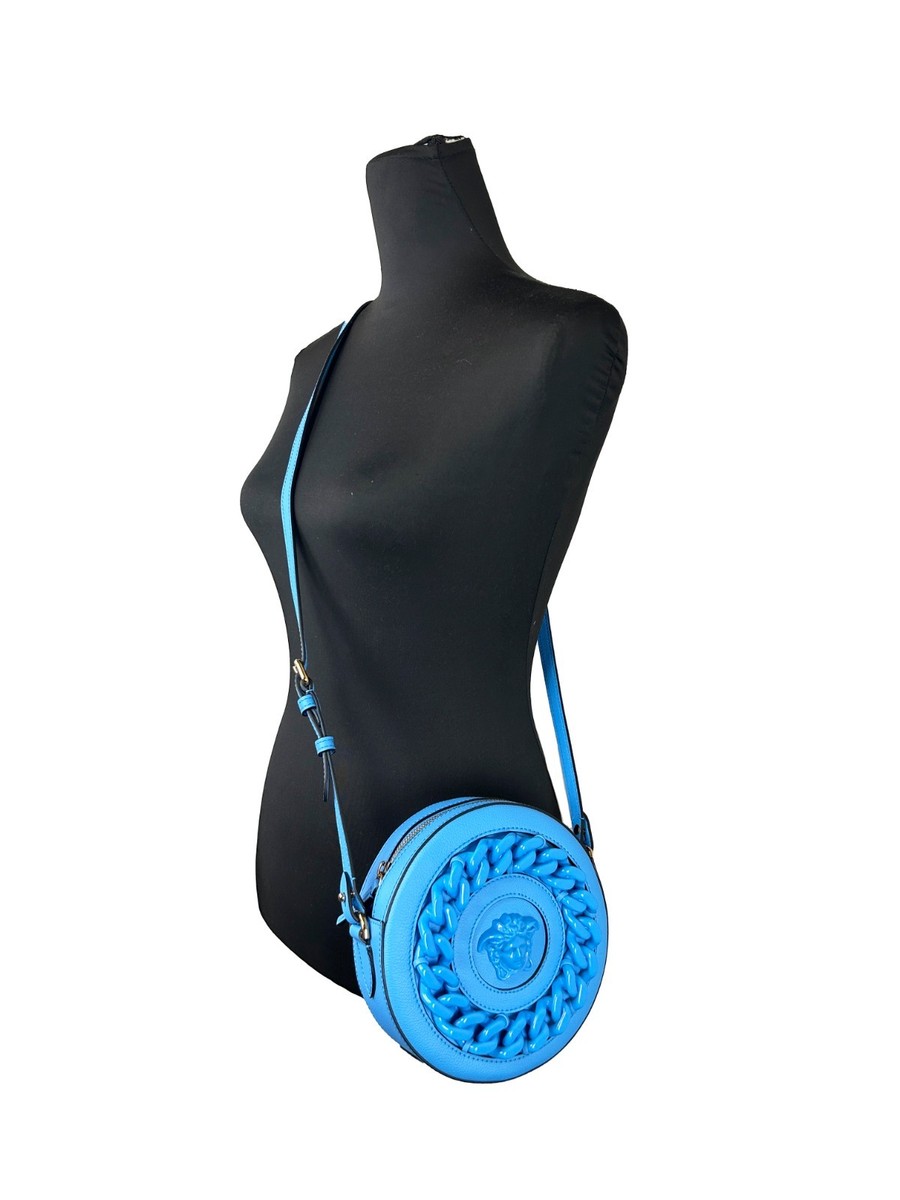 Versace Round Disco Leather Camera Case Crossbody Bag | eBay